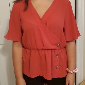 Red flowey blouse